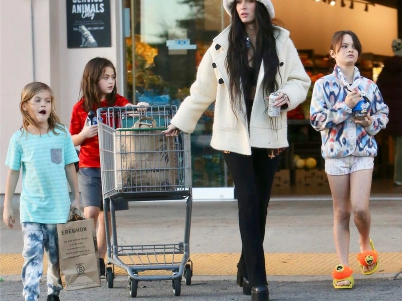 Megan Fox out shopping with her boys